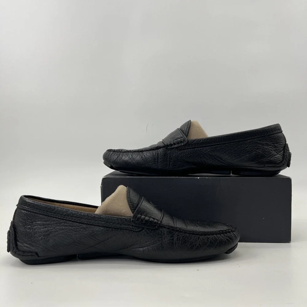 Coach Neal Driving Loafers Men's Size 11M Black Leather Pebbled Comfort